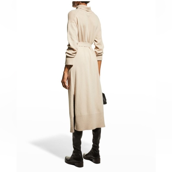 Rails Mila Cream Long Sleeve Mock Neck Line Sweater Dress W Tie Belt - Picture 7 of 15